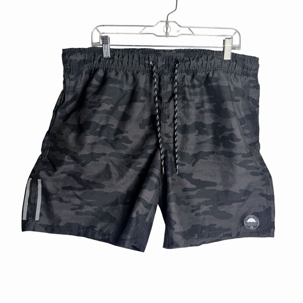 Fox Racing Board Shorts Mens 38 Black Camo Swim Trunks City Surf Club 8" Inseam